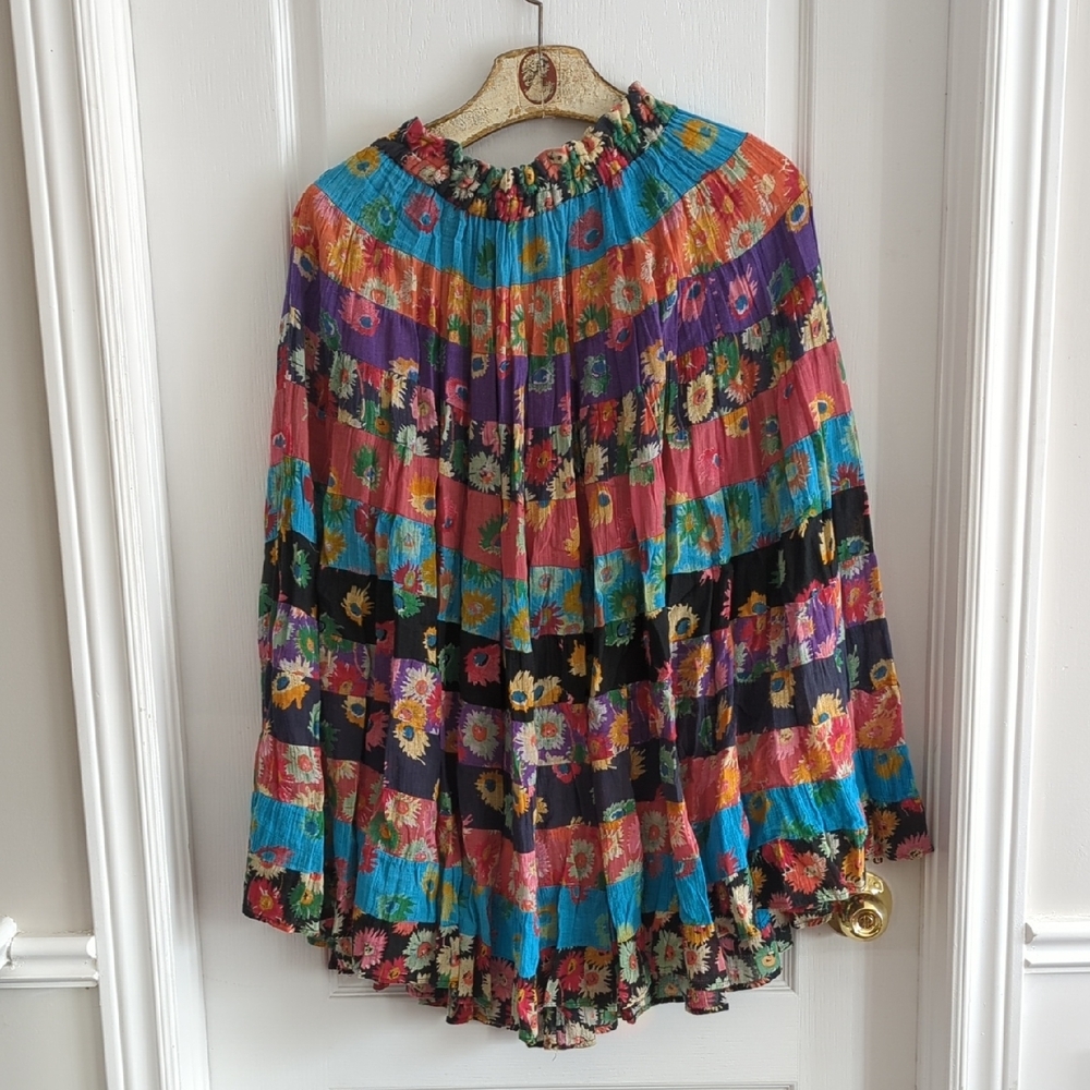 Vintage Tiered Floral Skirt